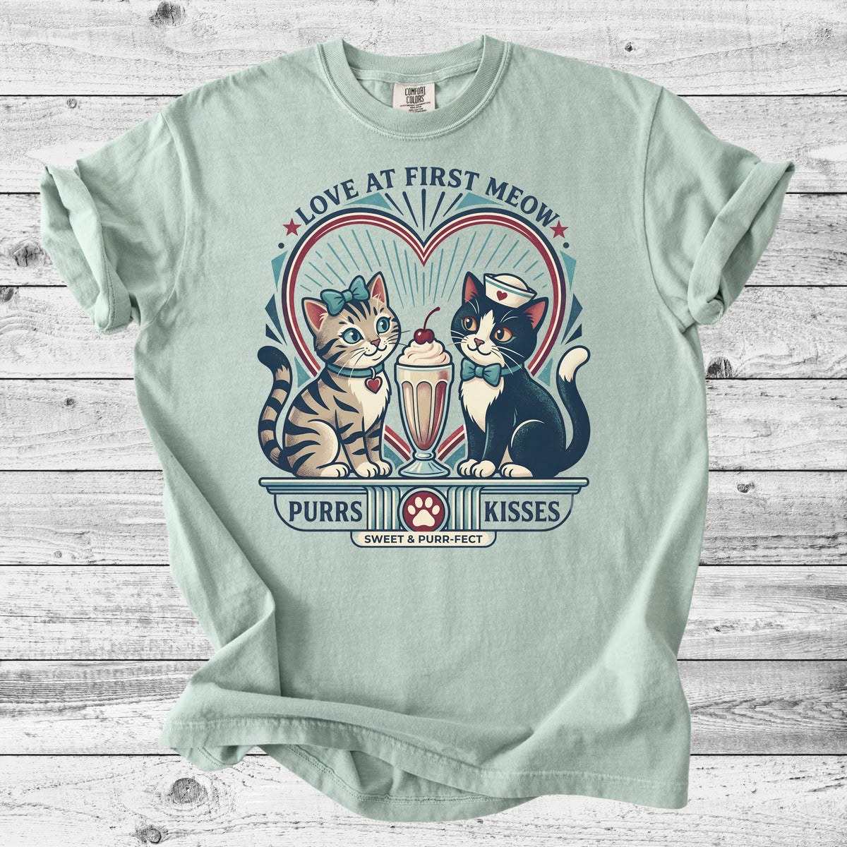 Retro Diner Cats T-Shirt | Vintage Cat Lover Gift
