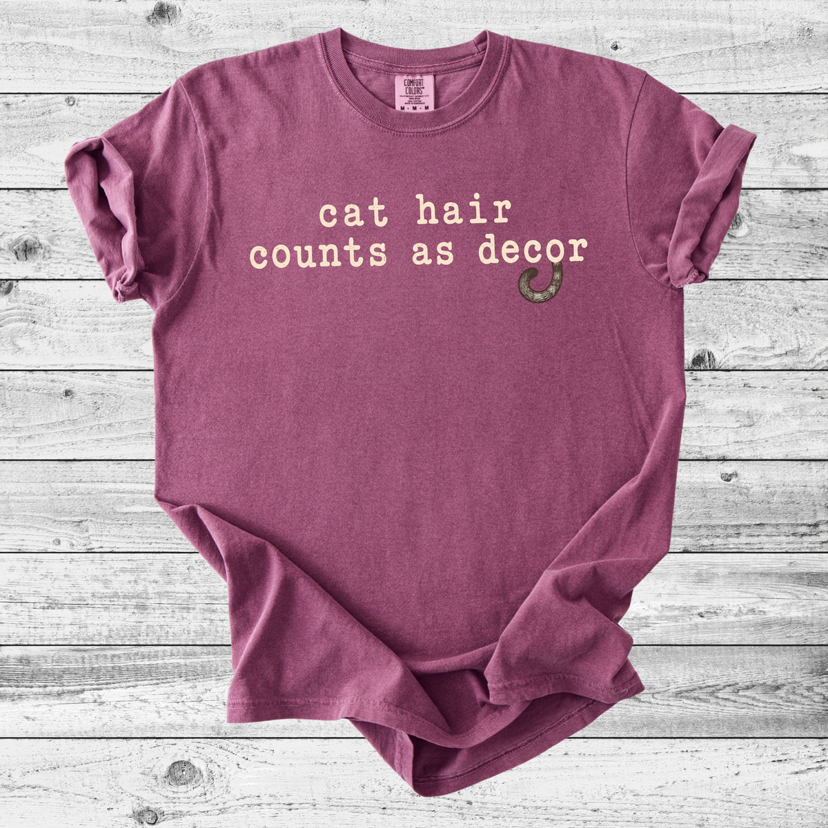 Cat Hair Counts As Decor T-Shirt | Funny Cat Mom Gift