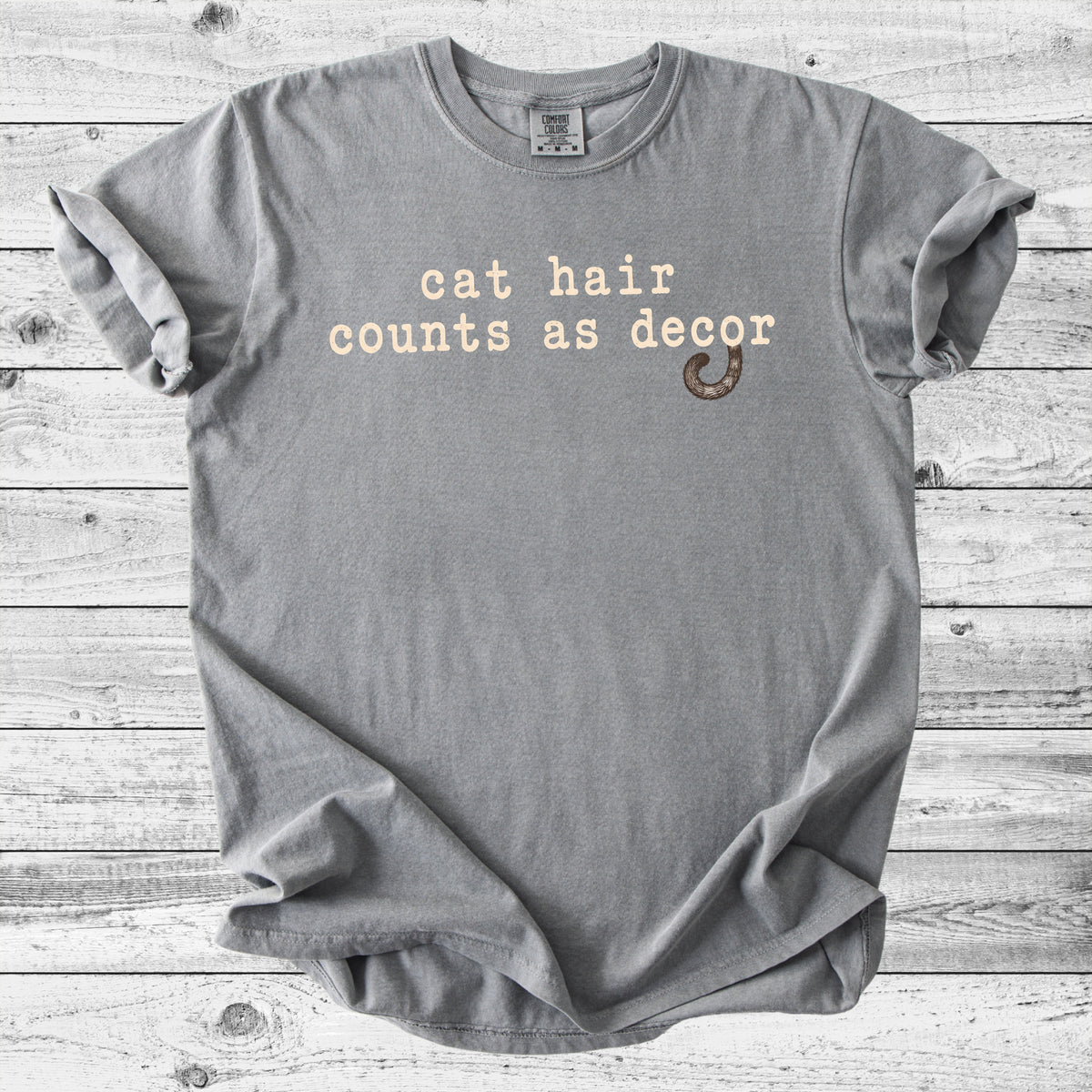 Cat Hair Counts As Decor T-Shirt | Funny Cat Mom Gift