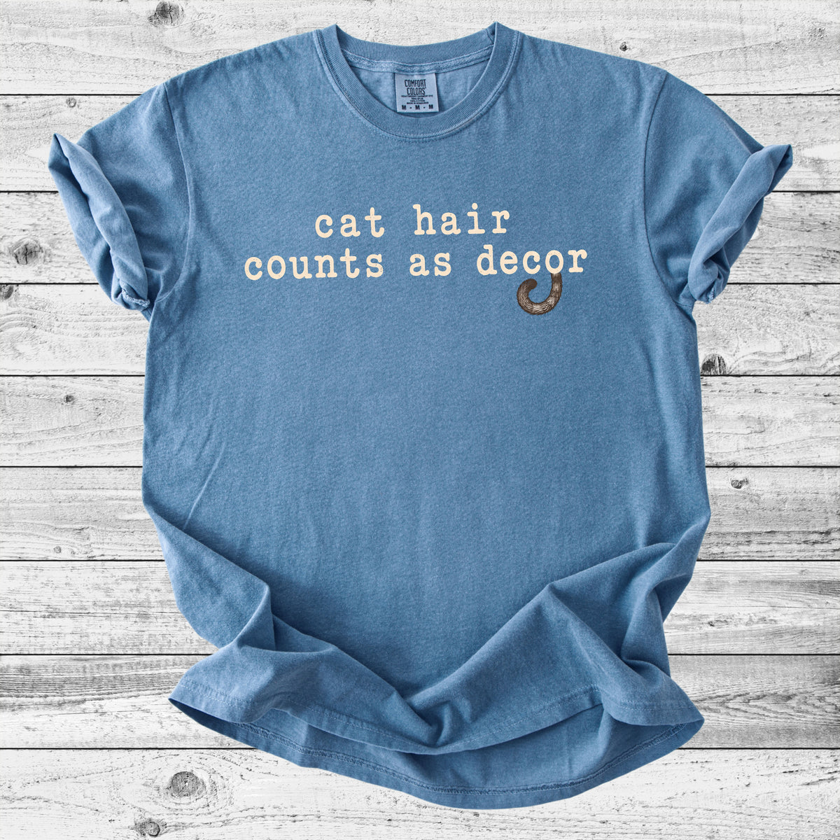 Cat Hair Counts As Decor T-Shirt | Funny Cat Mom Gift
