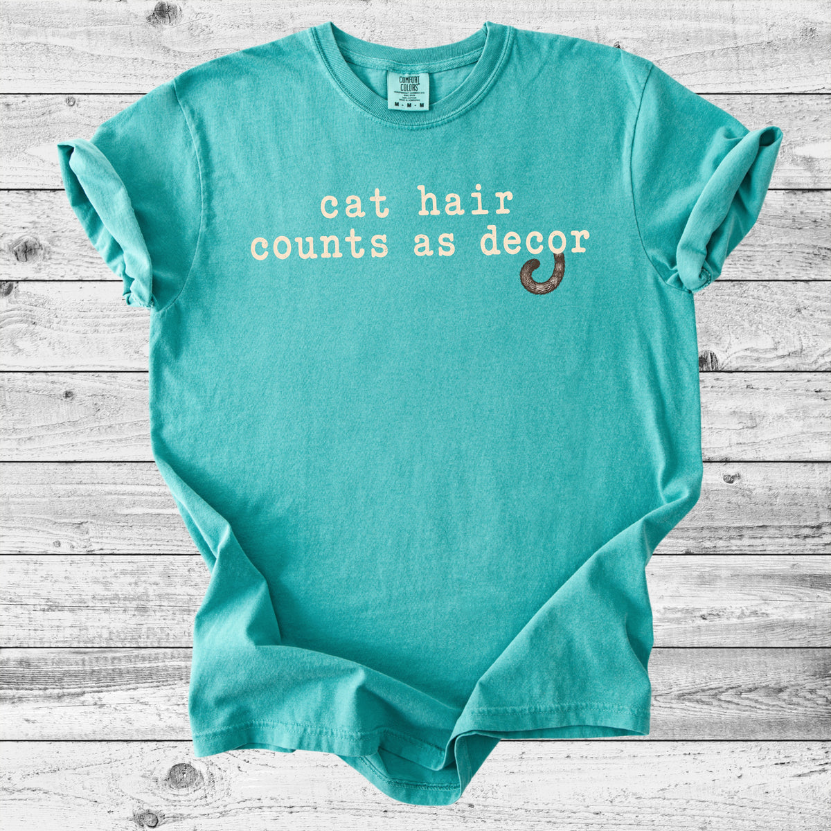 Cat Hair Counts As Decor T-Shirt | Funny Cat Mom Gift