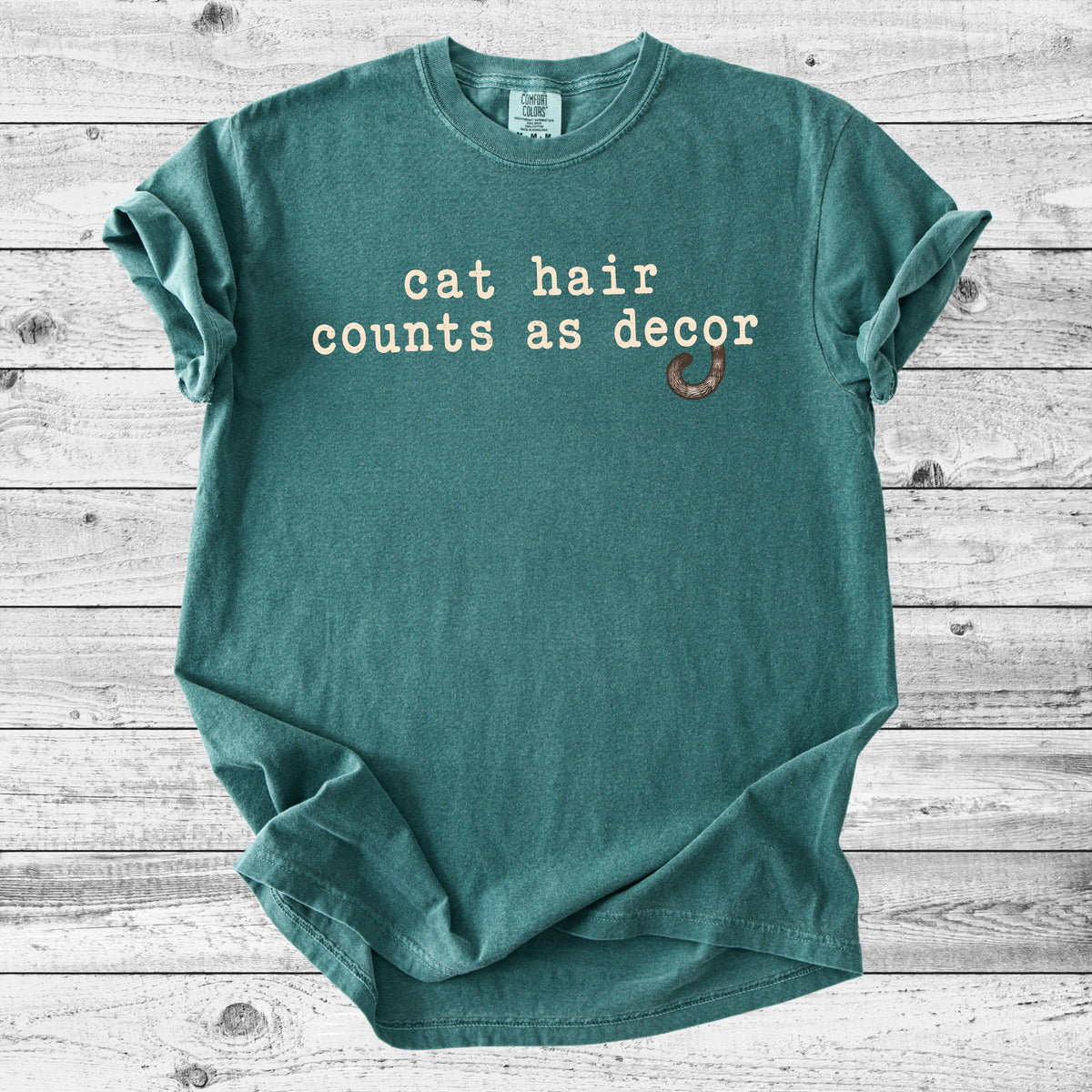 Cat Hair Counts As Decor T-Shirt | Funny Cat Mom Gift