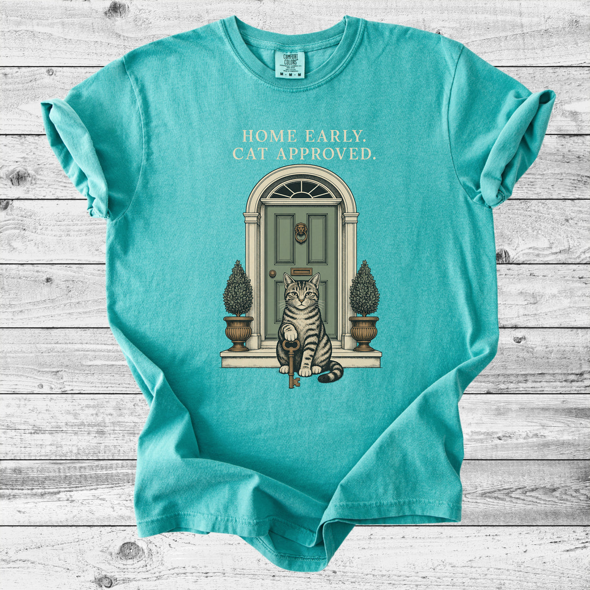 Home Early, Cat Approved T-Shirt | Introvert Cat Mom Gift
