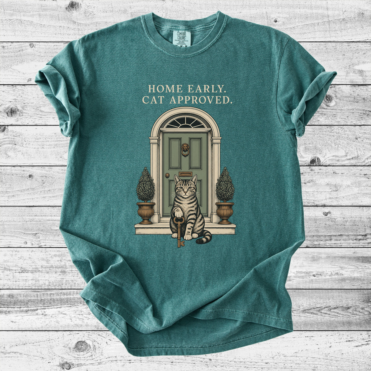 Home Early, Cat Approved T-Shirt | Introvert Cat Mom Gift