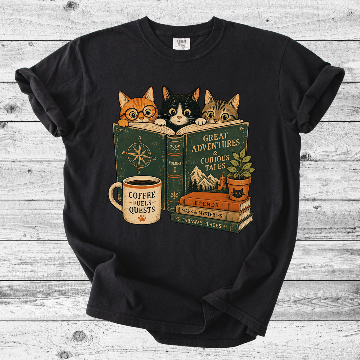 Reading Cats T-Shirt | Cute Cat & Book Lover Gift