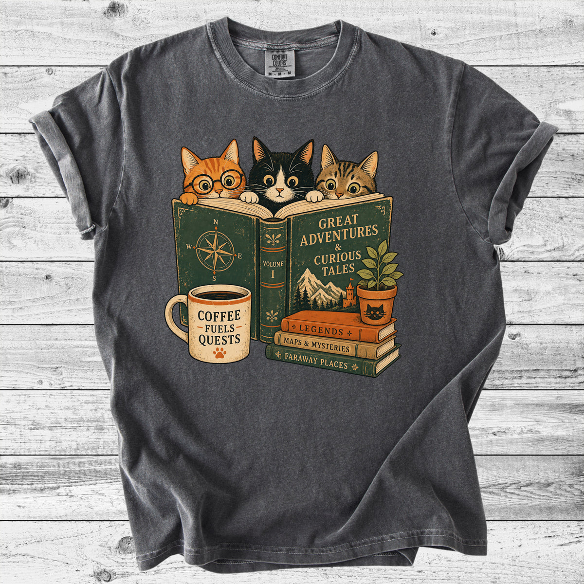 Reading Cats T-Shirt | Cute Cat & Book Lover Gift