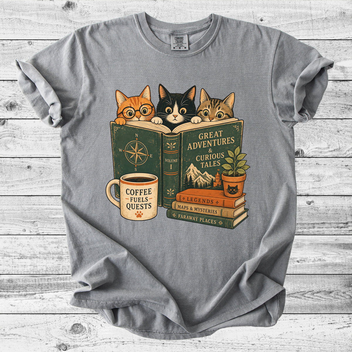 Reading Cats T-Shirt | Cute Cat & Book Lover Gift