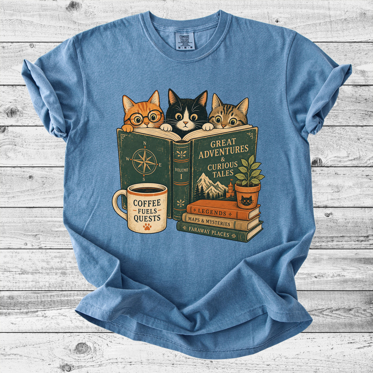 Reading Cats T-Shirt | Cute Cat & Book Lover Gift