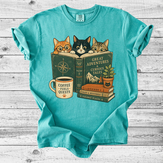 Reading Cats T-Shirt | Cute Cat & Book Lover Gift