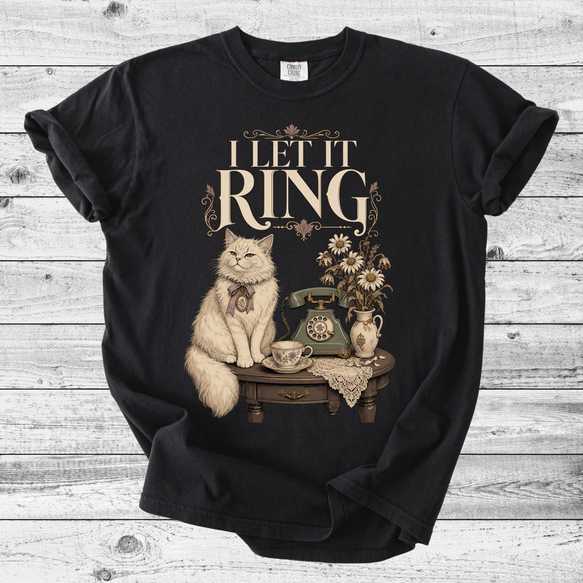 Let It Ring Retro Cat T-Shirt | Cute Introvert Cat Lover Gift
