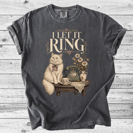 Let It Ring Retro Cat T-Shirt | Cute Introvert Cat Lover Gift