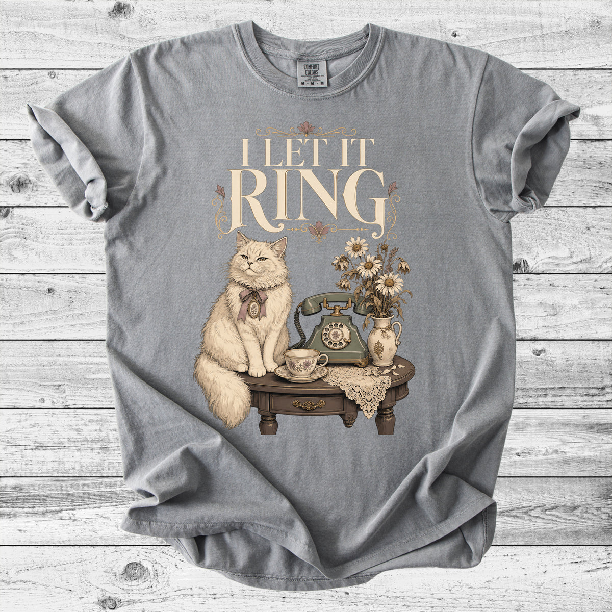 Let It Ring Retro Cat T-Shirt | Cute Introvert Cat Lover Gift