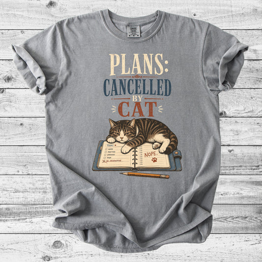 Plans Cancelled By Cat T-Shirt | Funny Introvert Cat Gift