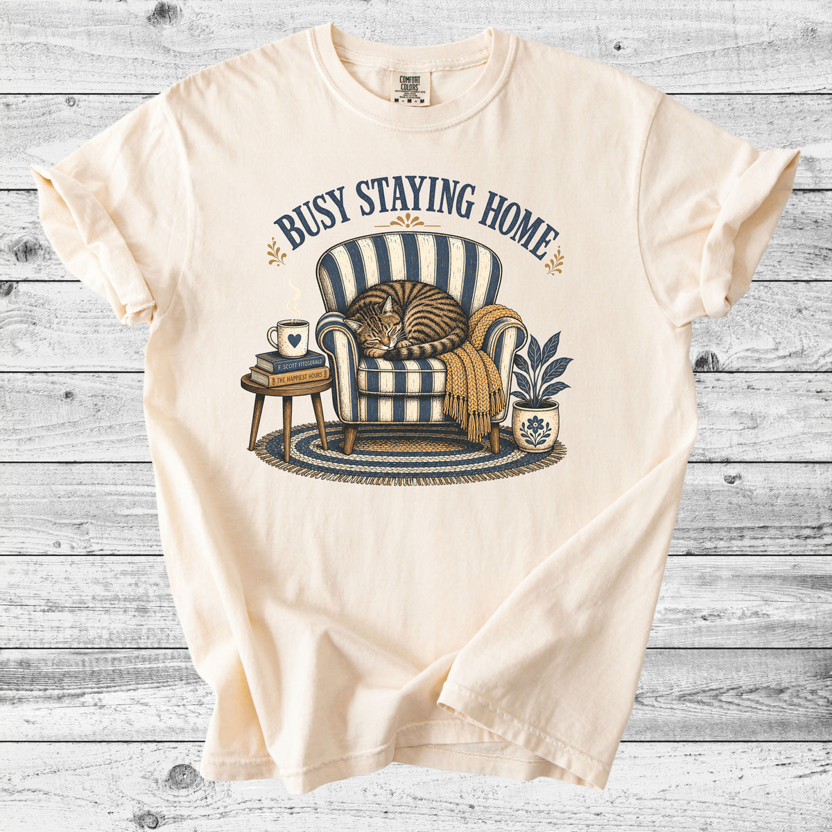 Busy Staying Home T-Shirt | Introvert Cat Mom Gift