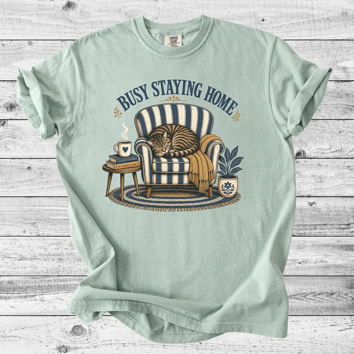 Busy Staying Home T-Shirt | Introvert Cat Mom Gift