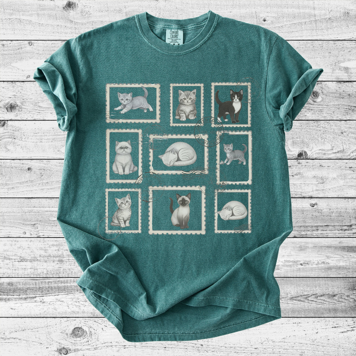 Cat Postal Stamps T-Shirt | Cute Cat Mom Gift