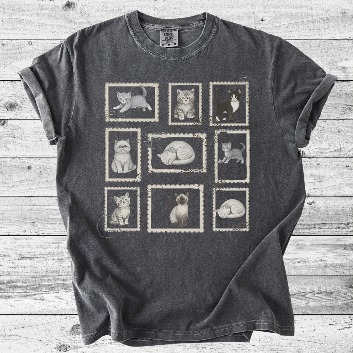 Cat Postal Stamps T-Shirt | Cute Cat Mom Gift