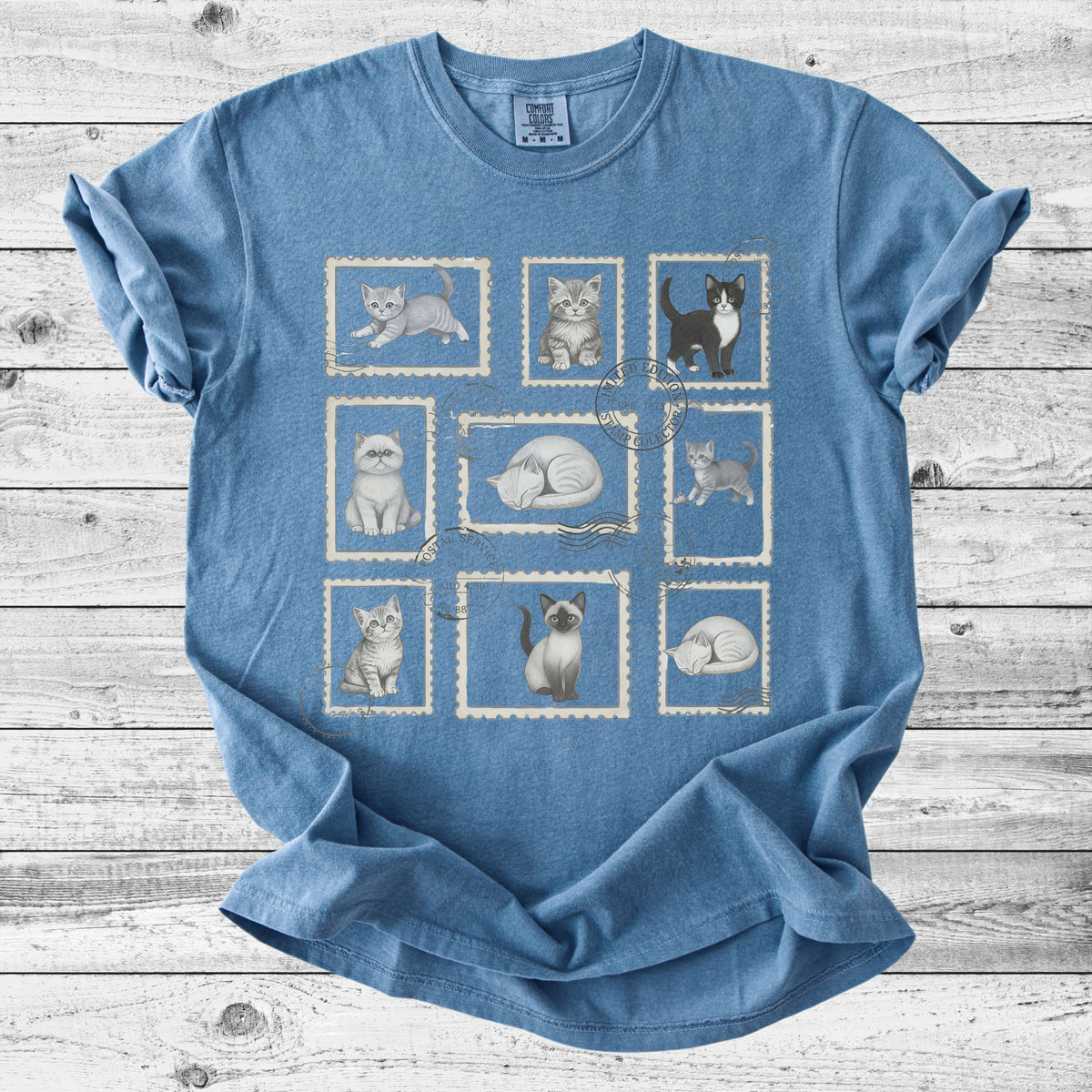 Cat Postal Stamps T-Shirt | Cute Cat Mom Gift