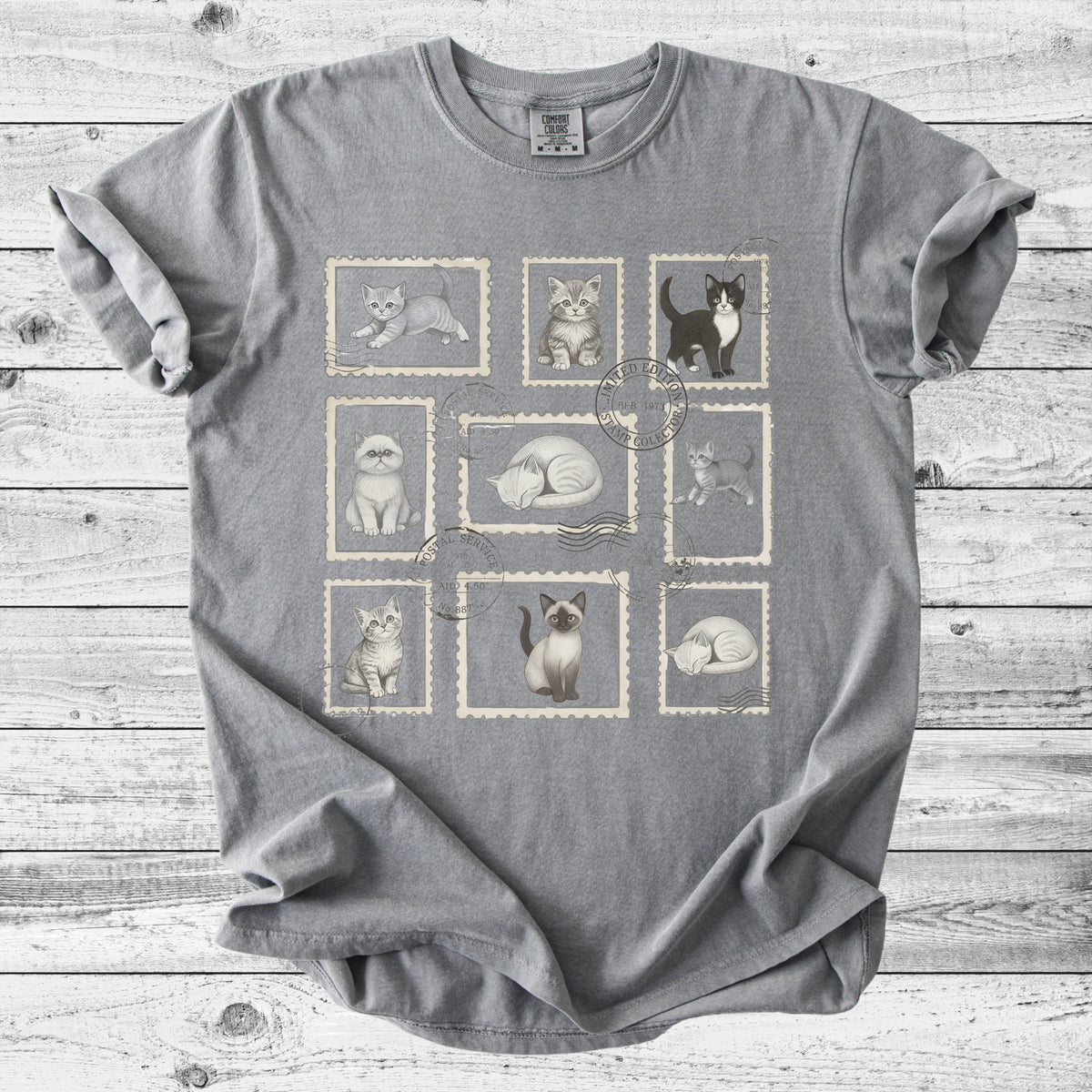 Cat Postal Stamps T-Shirt | Cute Cat Mom Gift