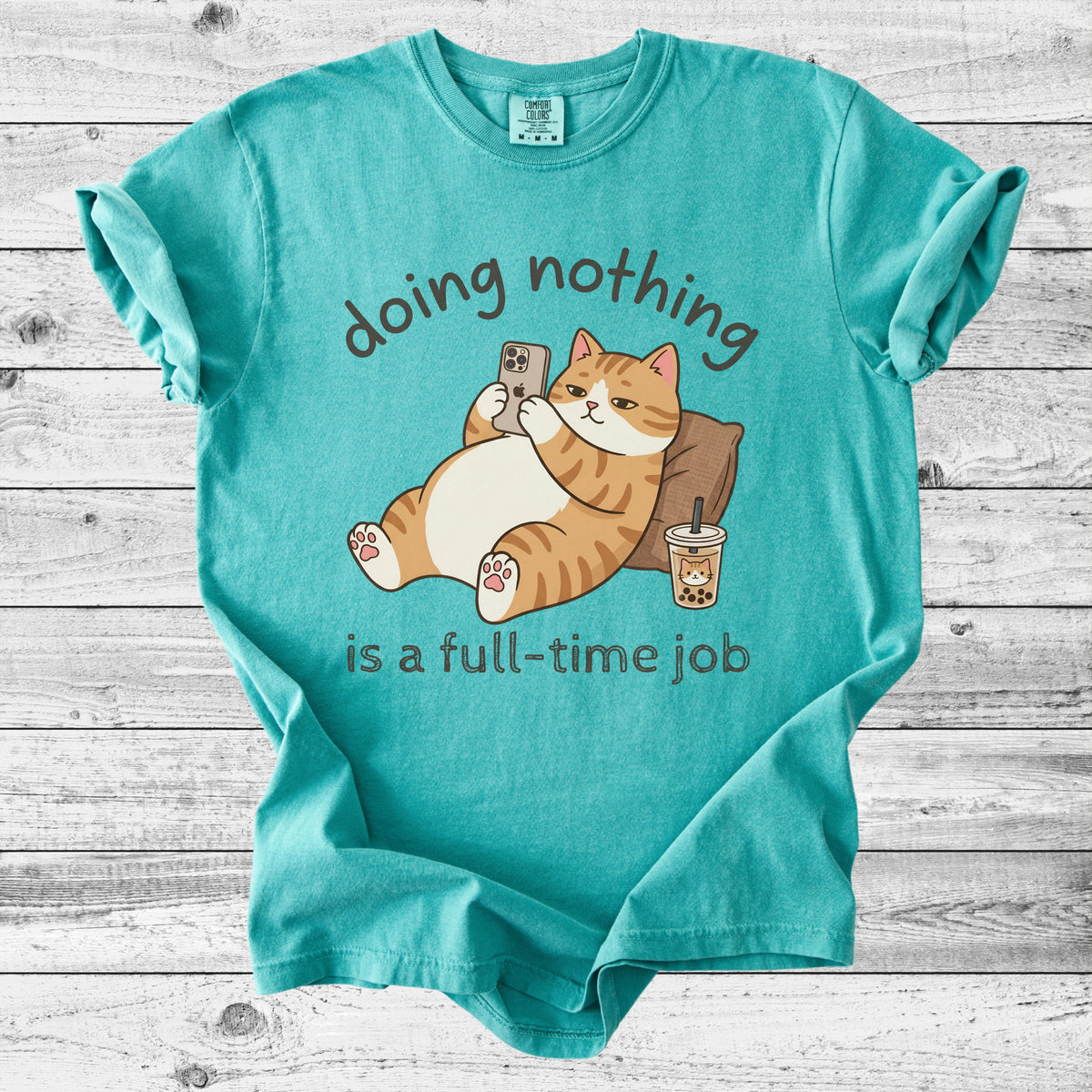 Doing Nothing Is a Full-Time Job Cat T-Shirt | Funny Cat Lover Gift