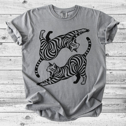 Artistic Cat Art T-Shirt | Unique Cat Mom Gift