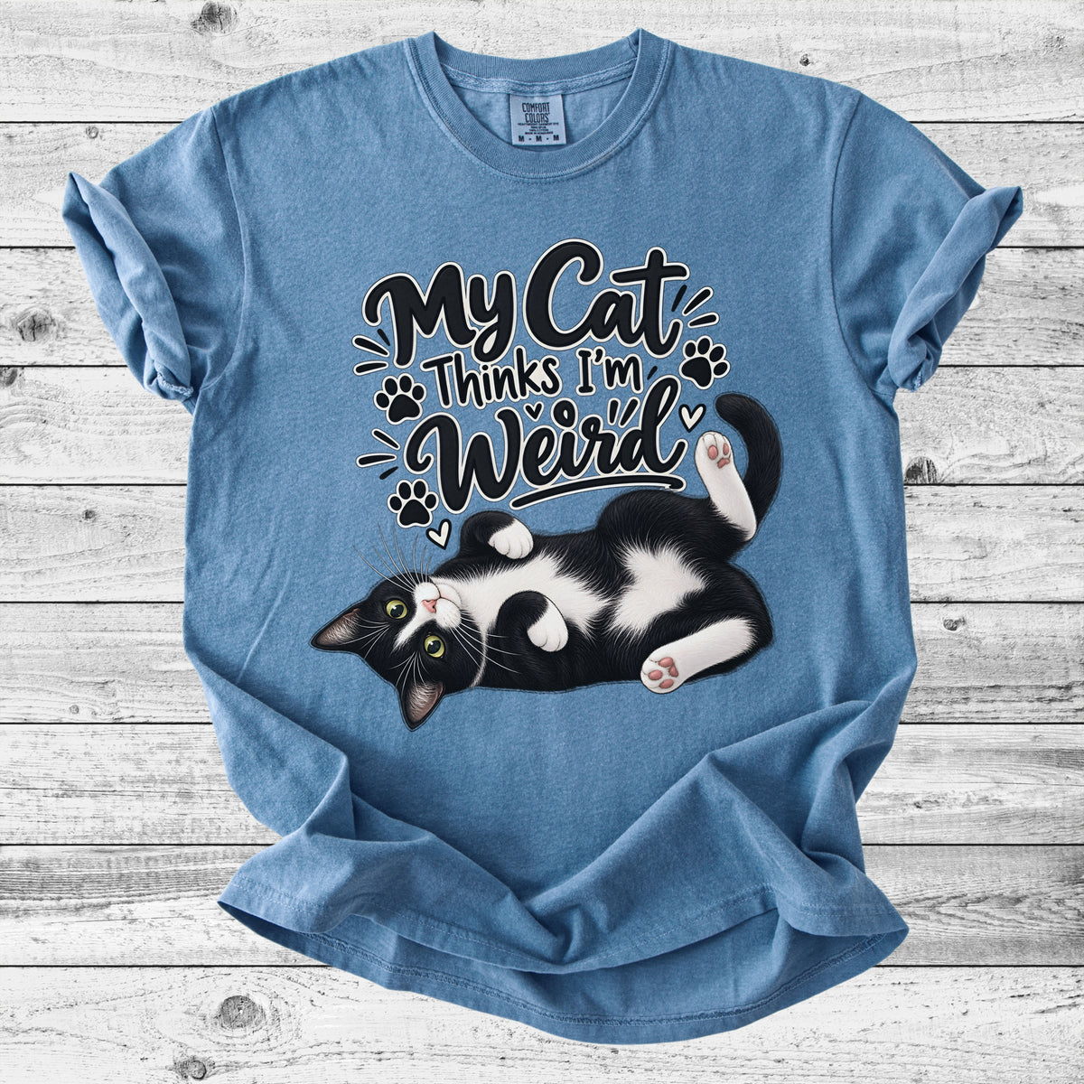 My Cat Thinks I'm Weird T-Shirt | Funny Cat Mom Gift