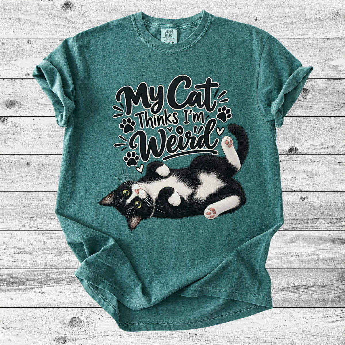 My Cat Thinks I'm Weird T-Shirt | Funny Cat Mom Gift