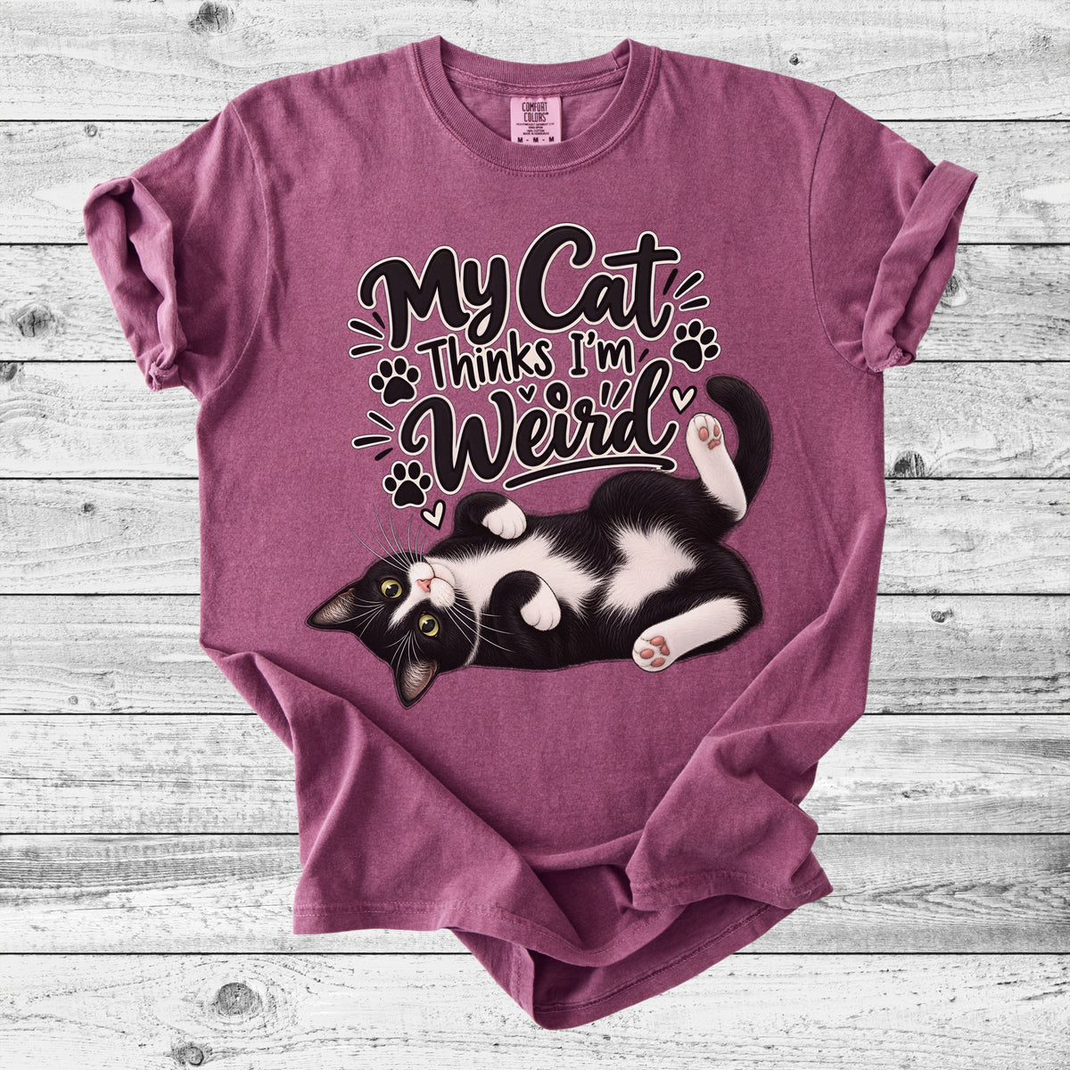 My Cat Thinks I'm Weird T-Shirt | Funny Cat Mom Gift