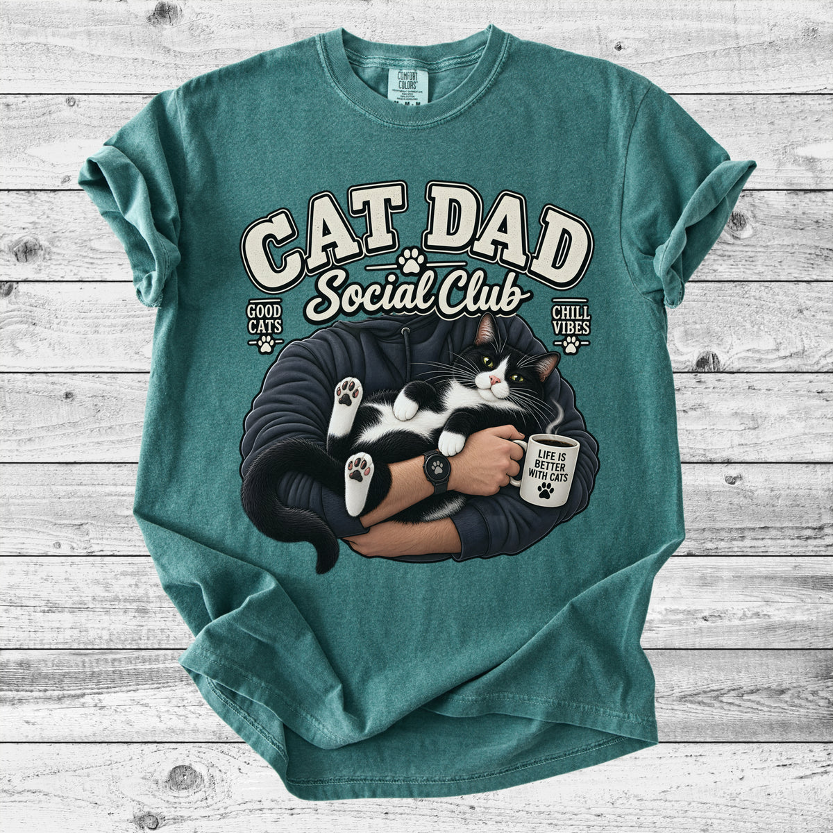 Cat Dad T-Shirt | Funny Cat Lover Gift for Him