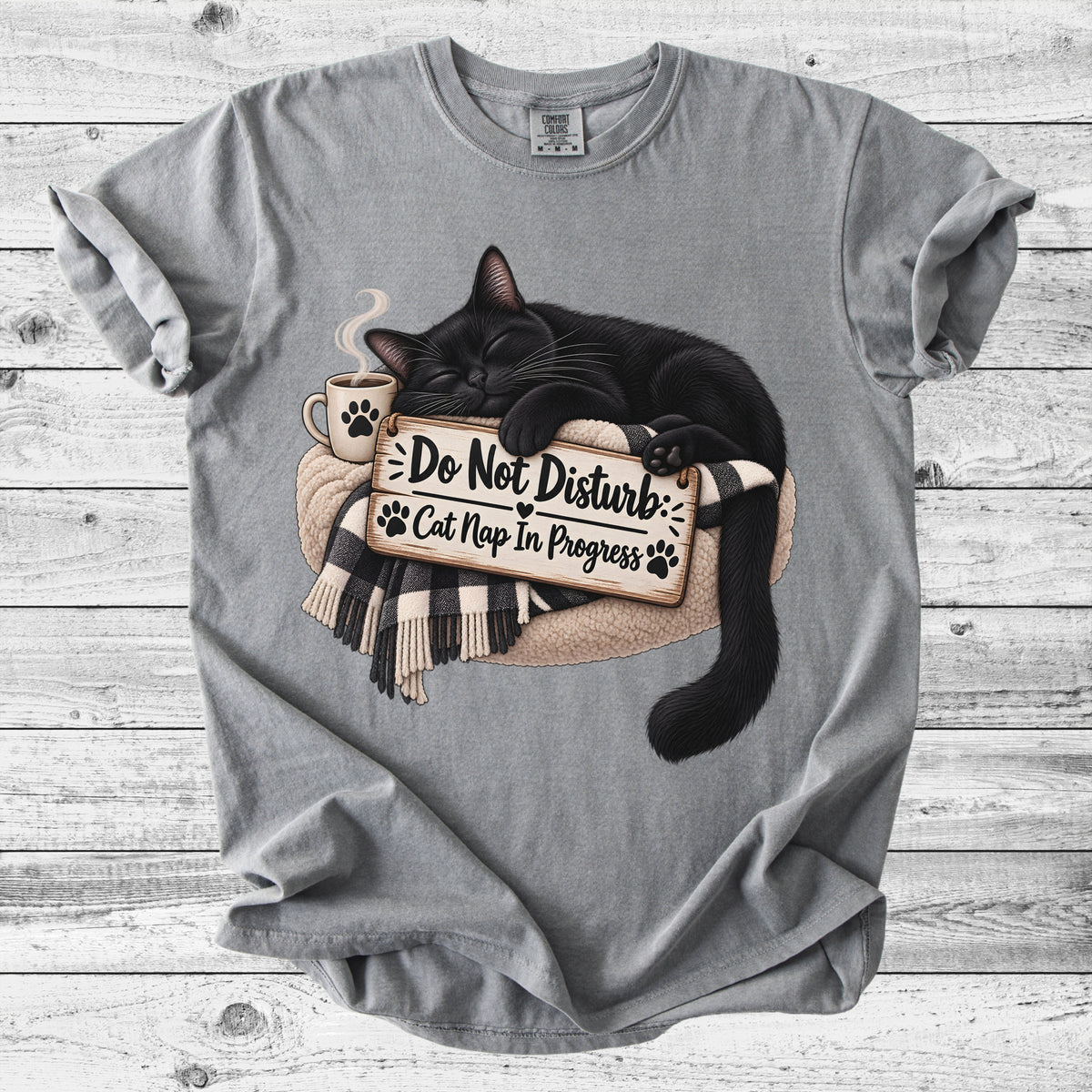 Do Not Disturb: Cat Nap In Progress T-Shirt | Funny Cat Mom Gift