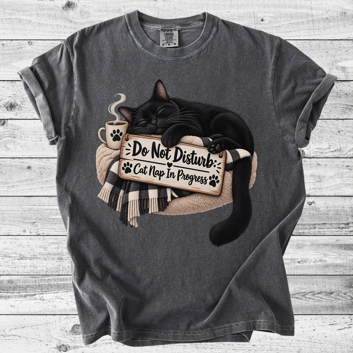 Do Not Disturb: Cat Nap In Progress T-Shirt | Funny Cat Mom Gift
