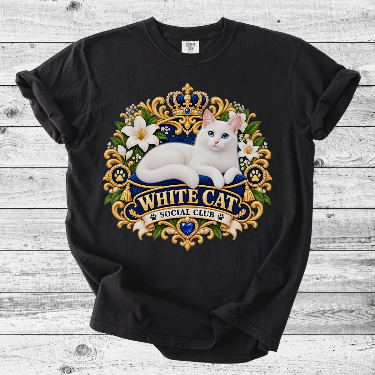 White Cat T-Shirt | Cute White Cat Mom Gift