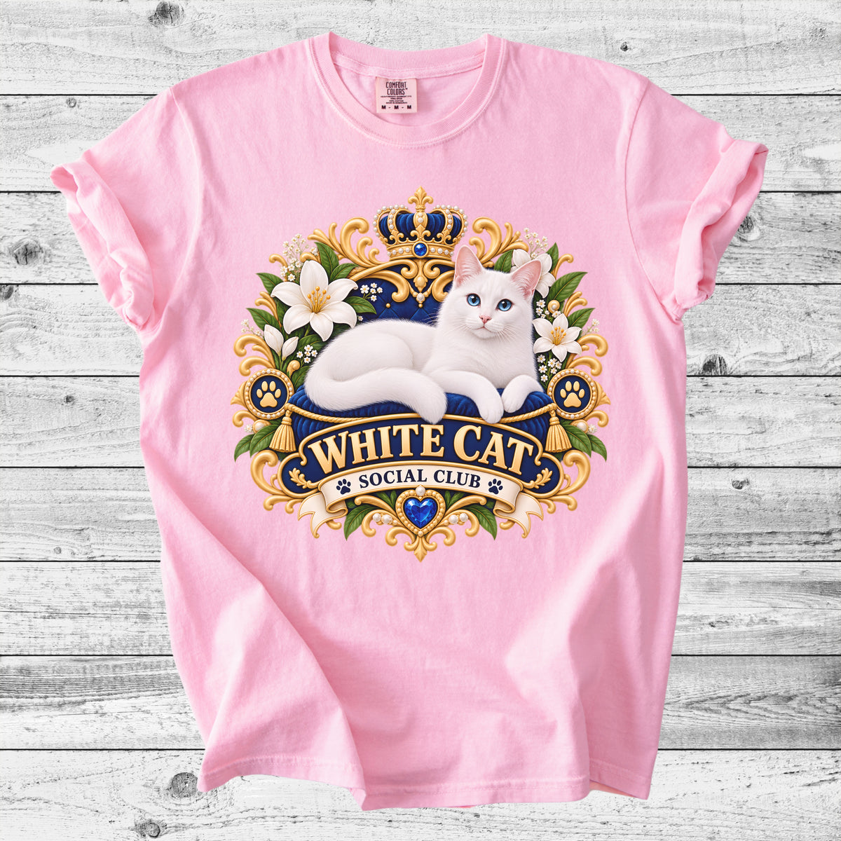 White Cat T-Shirt | Cute White Cat Mom Gift