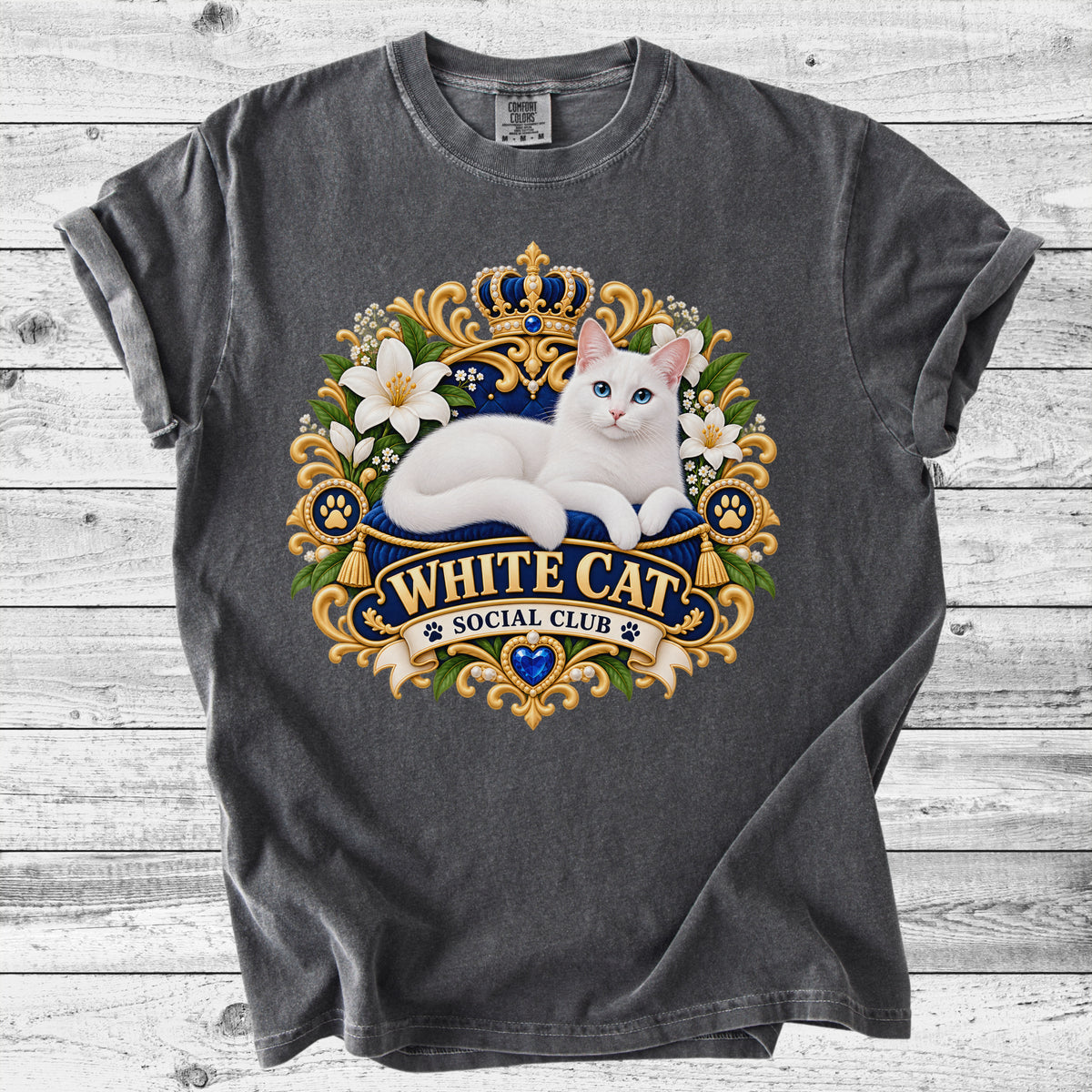 White Cat T-Shirt | Cute White Cat Mom Gift