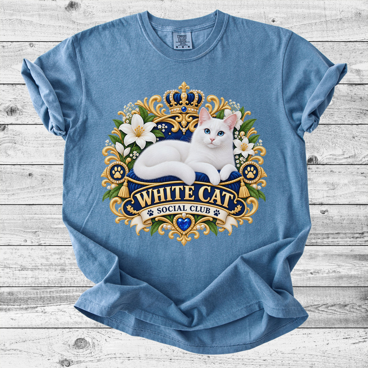 White Cat T-Shirt | Cute White Cat Mom Gift