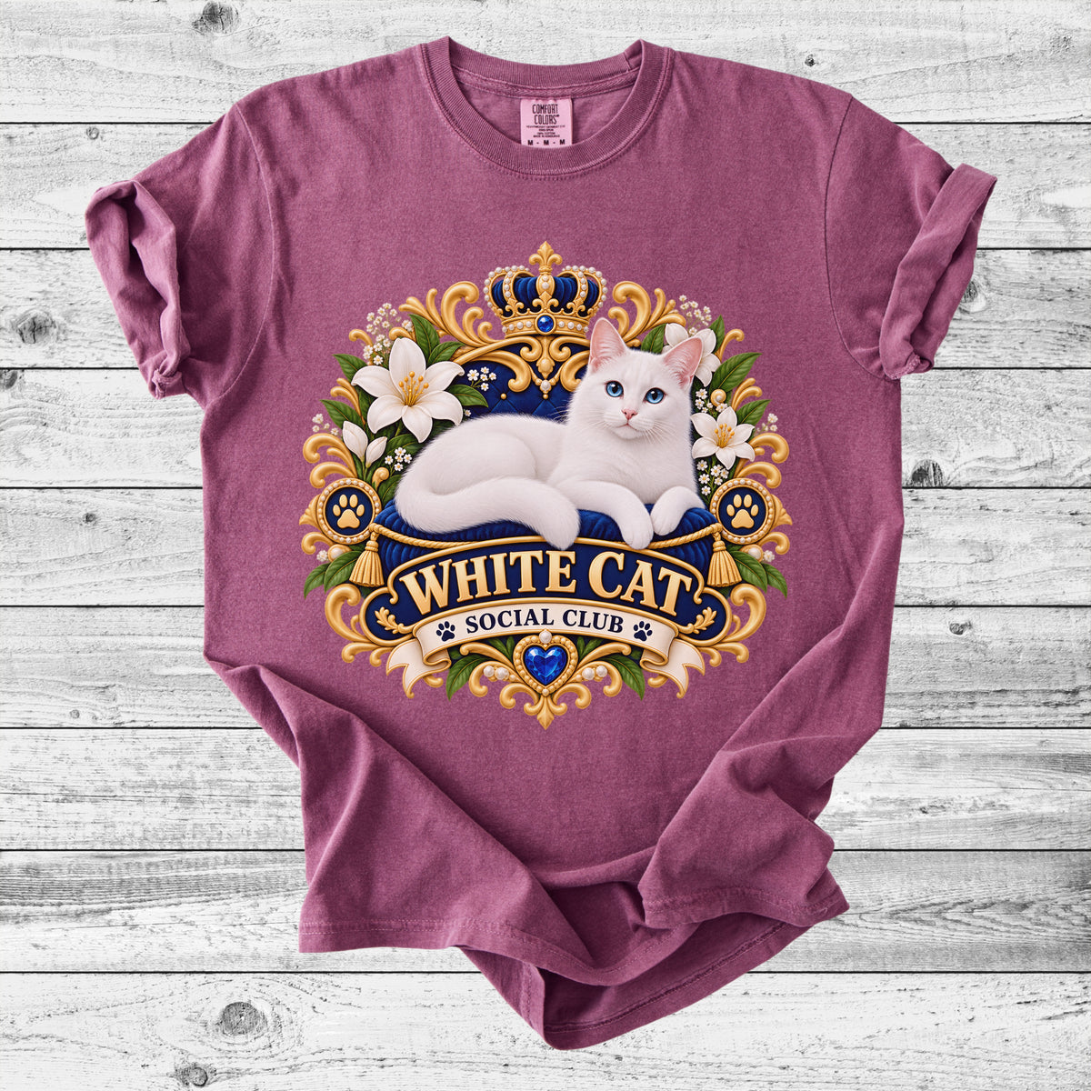 White Cat T-Shirt | Cute White Cat Mom Gift