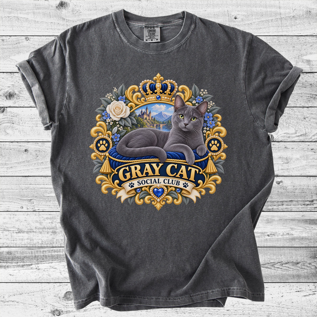 Gray Cat T-Shirt | Cute Gray Cat Mom Gift
