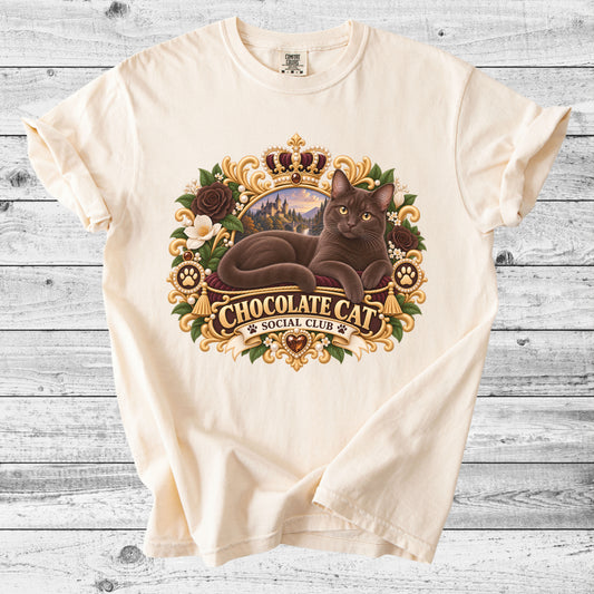 Chocolate Cat T-Shirt | Cute Brown Cat Mom Gift