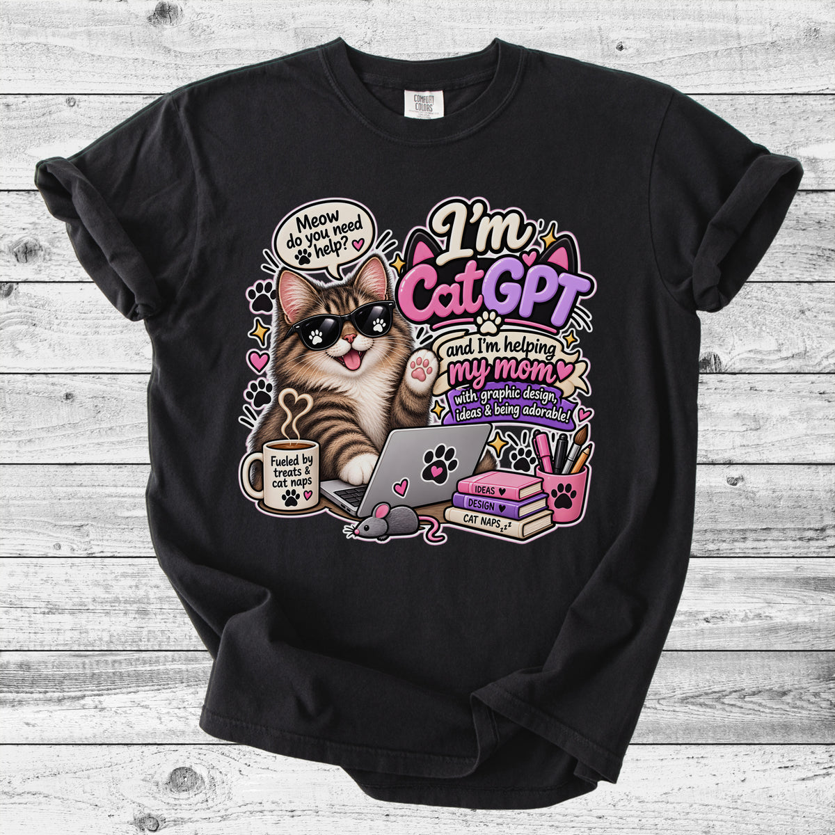 CatGPT Funny Cat T-Shirt | Tech Lover Cat Mom Gift