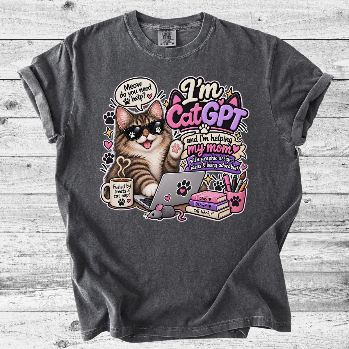 CatGPT Funny Cat T-Shirt | Tech Lover Cat Mom Gift