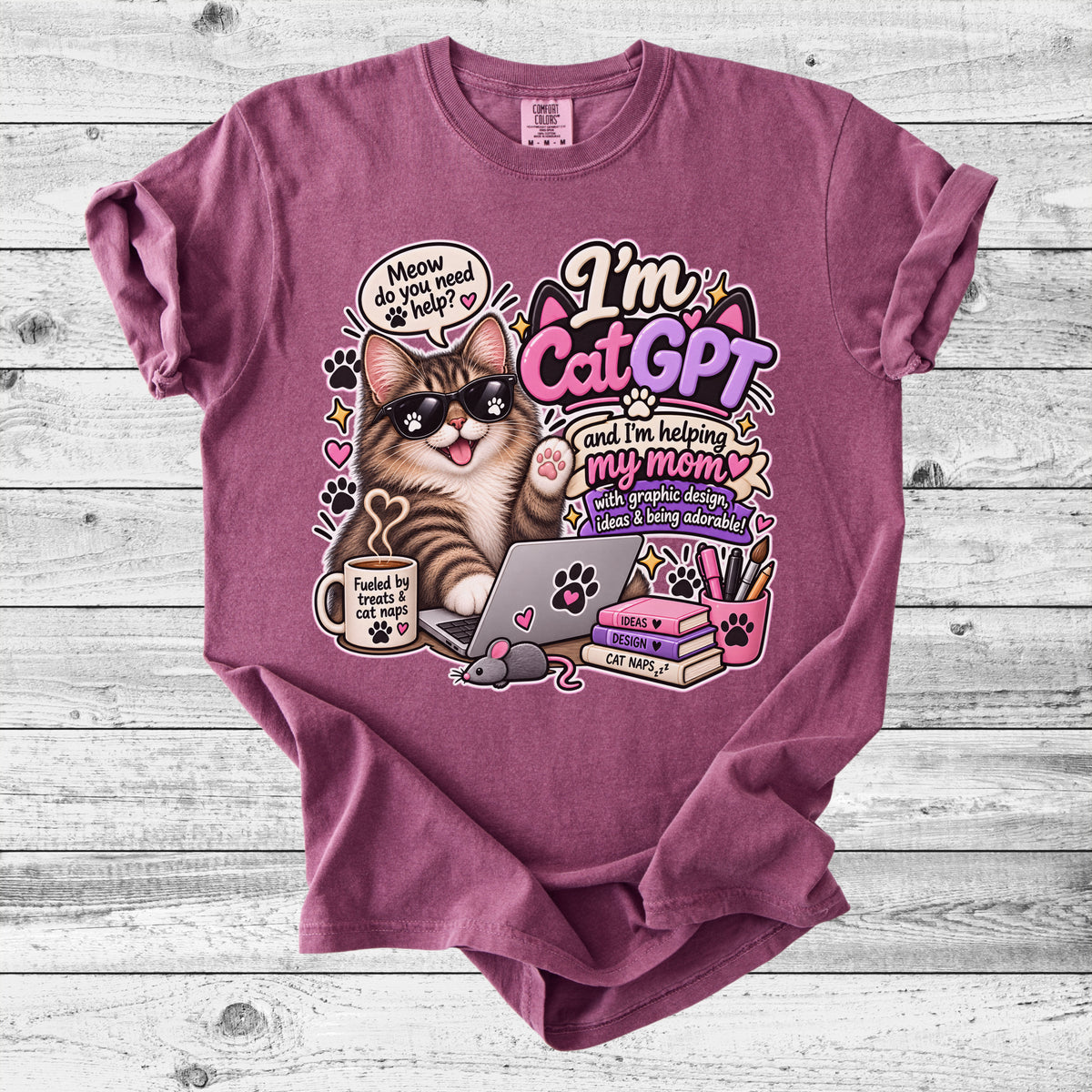 CatGPT Funny Cat T-Shirt | Tech Lover Cat Mom Gift