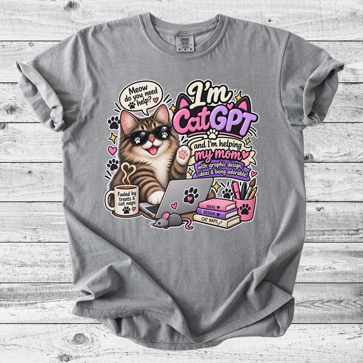 CatGPT Funny Cat T-Shirt | Tech Lover Cat Mom Gift