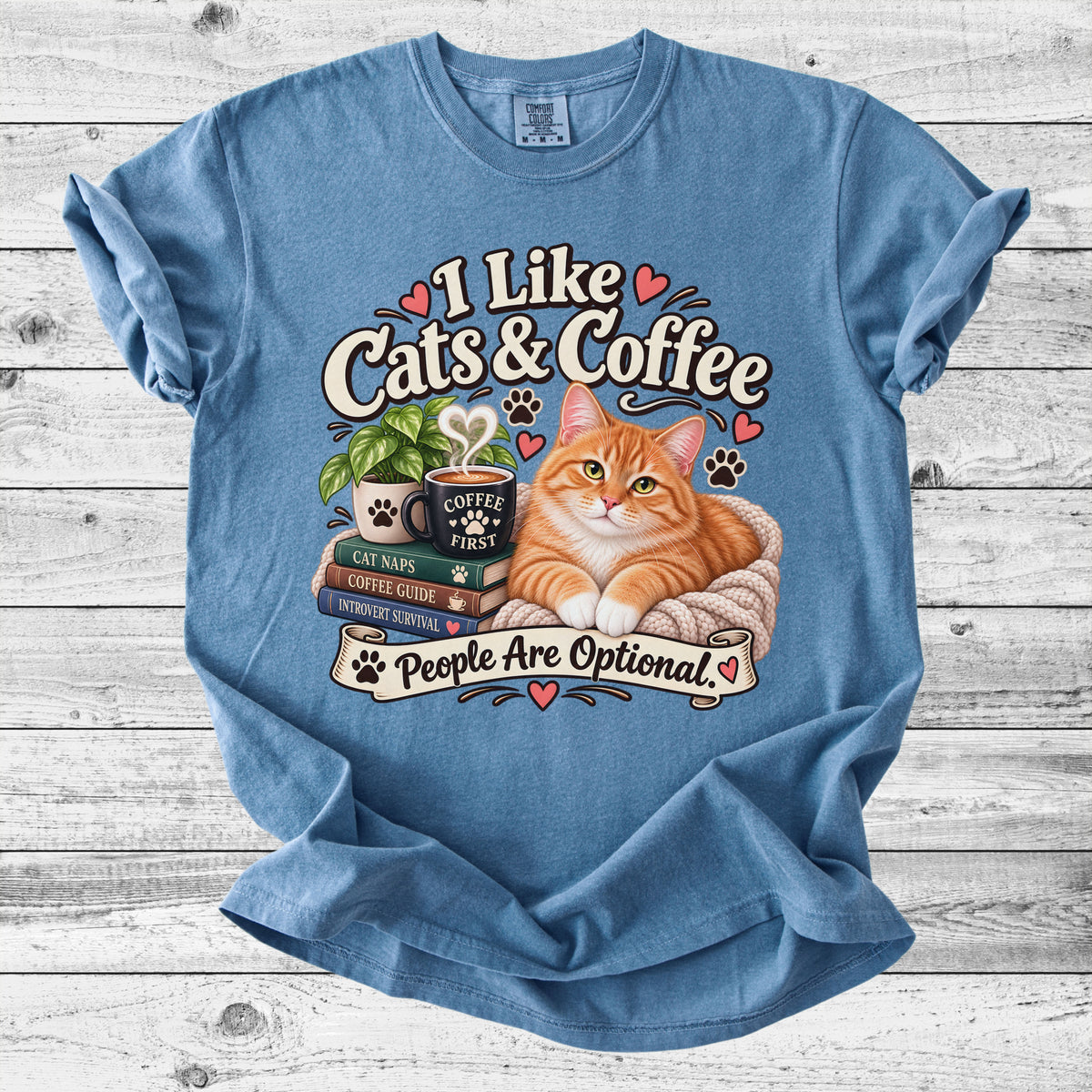 Cats & Coffee T-Shirt | Funny Cat Mom Gift for Coffee Lovers