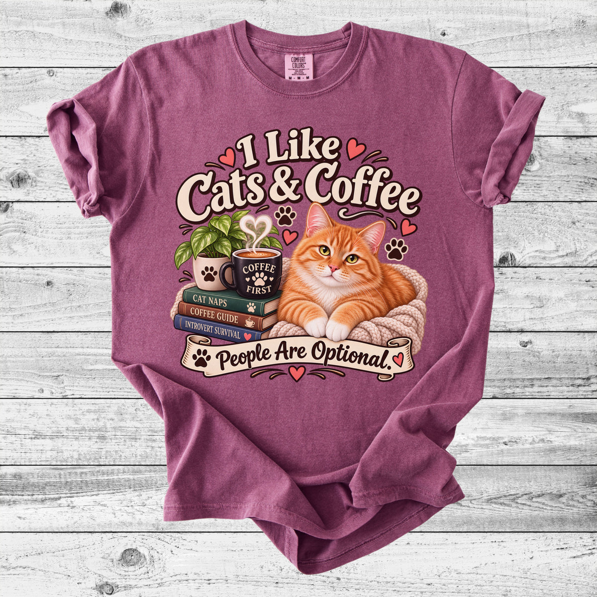 Cats & Coffee T-Shirt | Funny Cat Mom Gift for Coffee Lovers