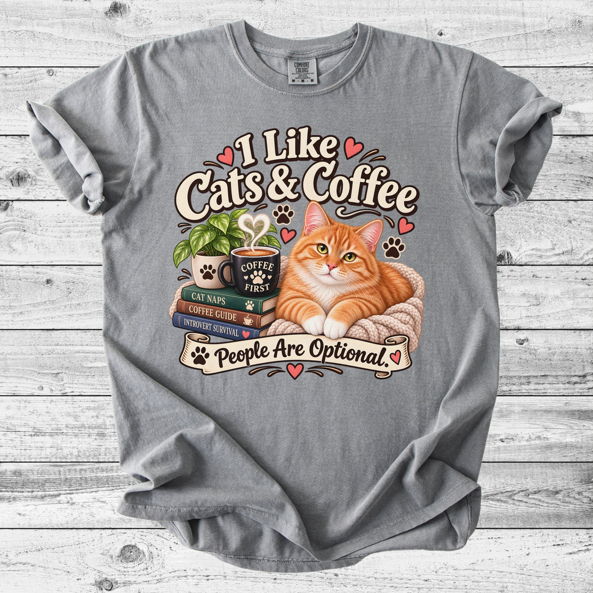 Cats & Coffee T-Shirt | Funny Cat Mom Gift for Coffee Lovers