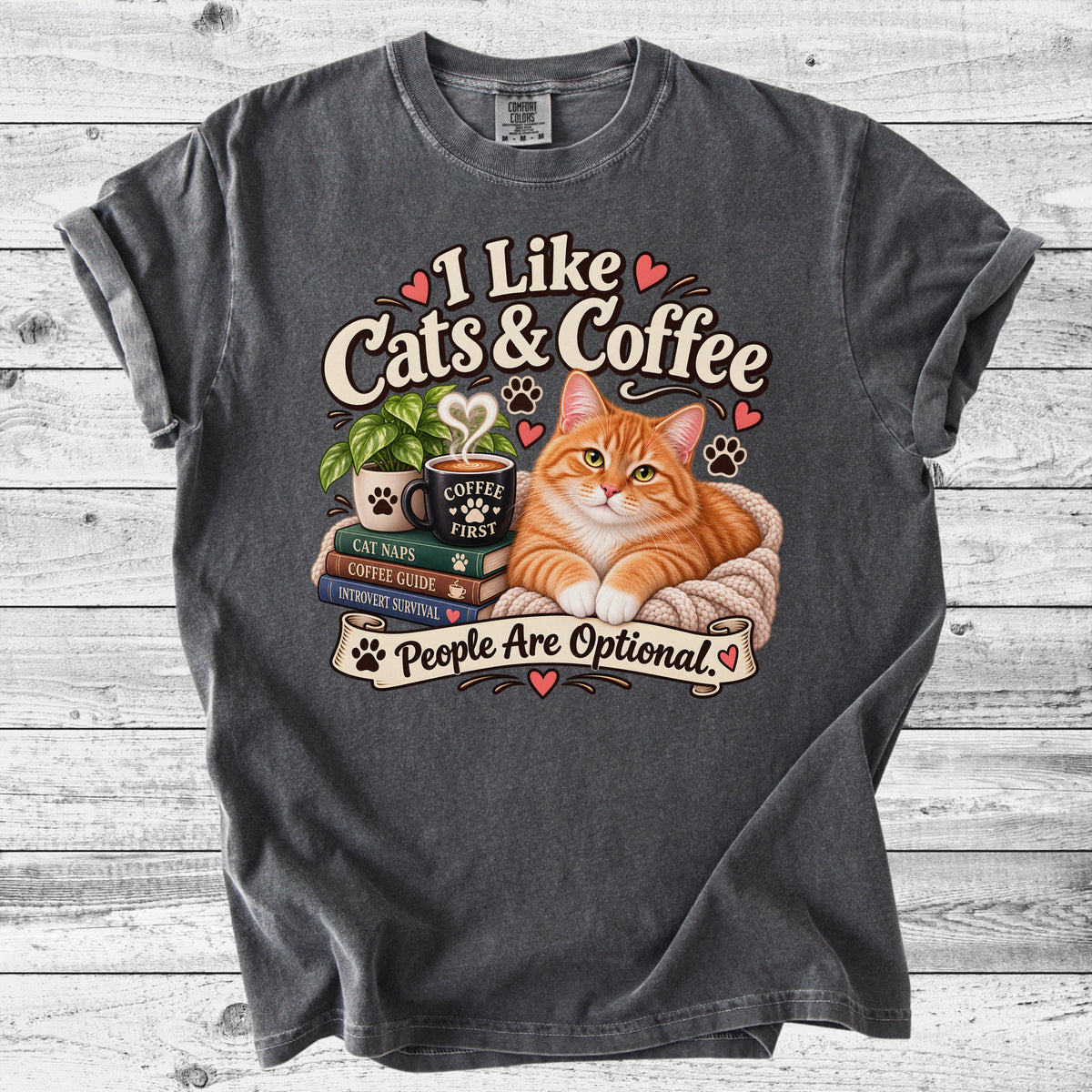 Cats & Coffee T-Shirt | Funny Cat Mom Gift for Coffee Lovers