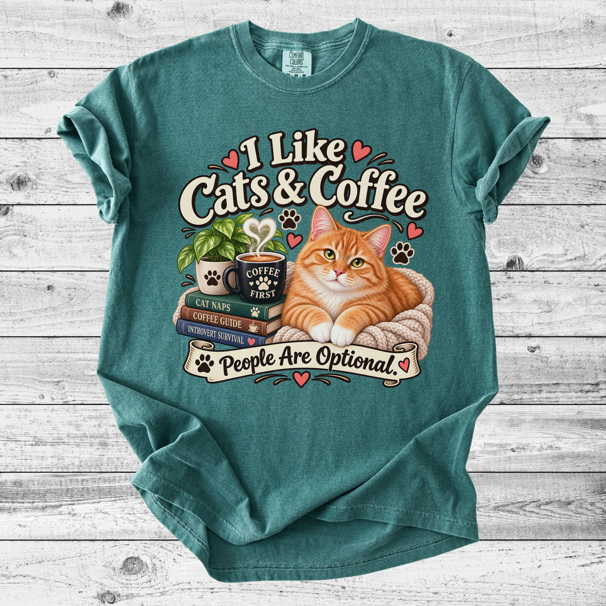 Cats & Coffee T-Shirt | Funny Cat Mom Gift for Coffee Lovers