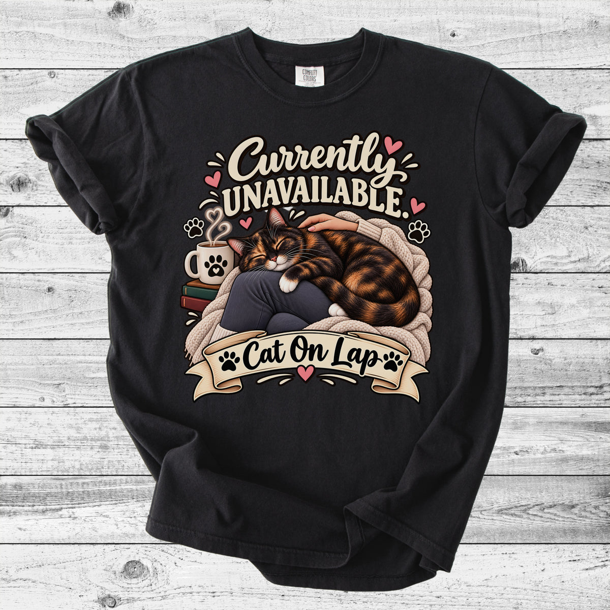 Currently Unavailable: Cat On My Lap T-Shirt | Funny Cat Mom Gift