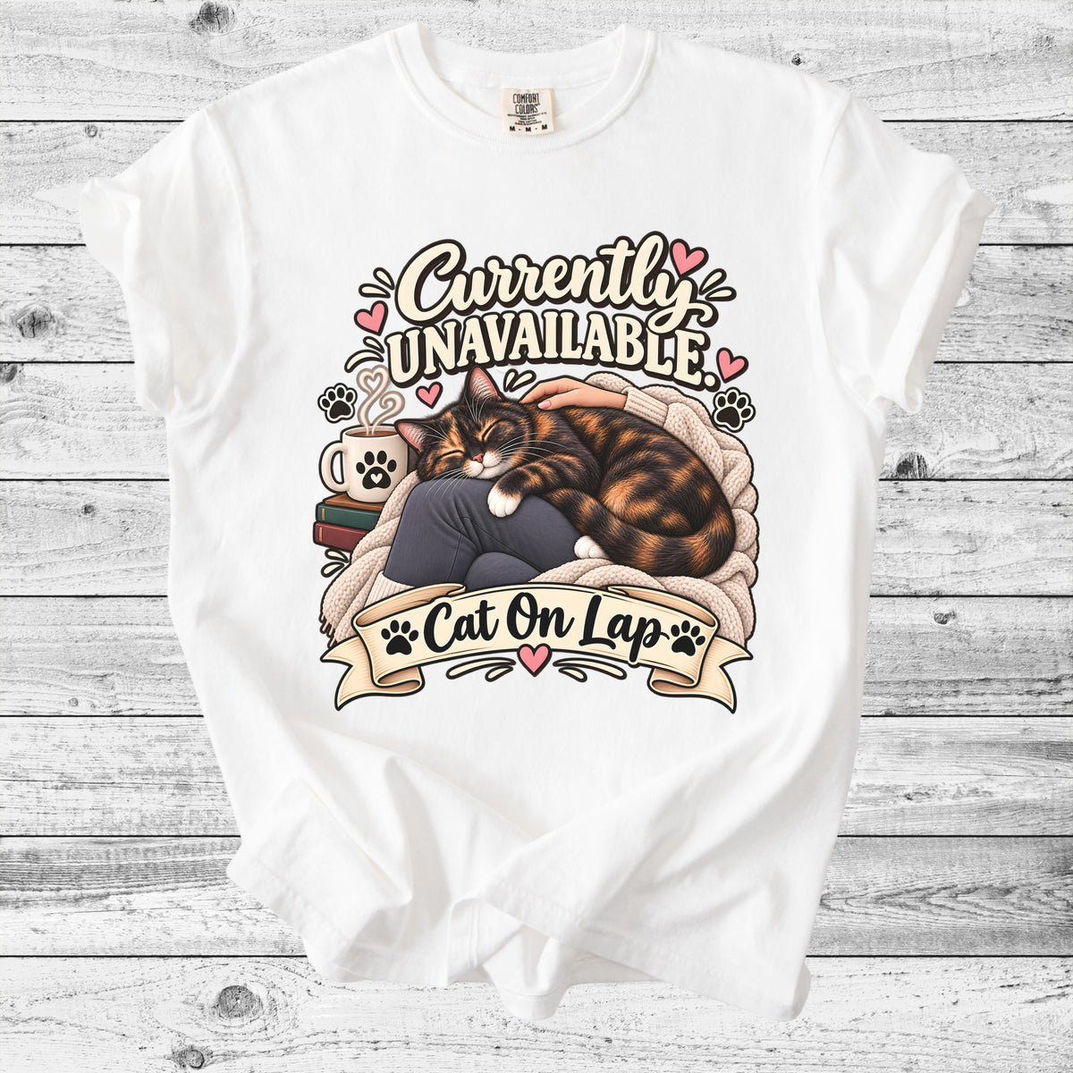 Currently Unavailable: Cat On My Lap T-Shirt | Funny Cat Mom Gift