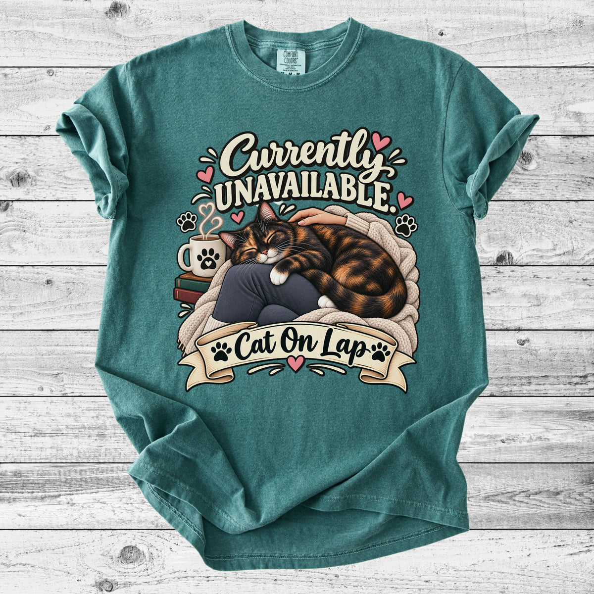 Currently Unavailable: Cat On My Lap T-Shirt | Funny Cat Mom Gift